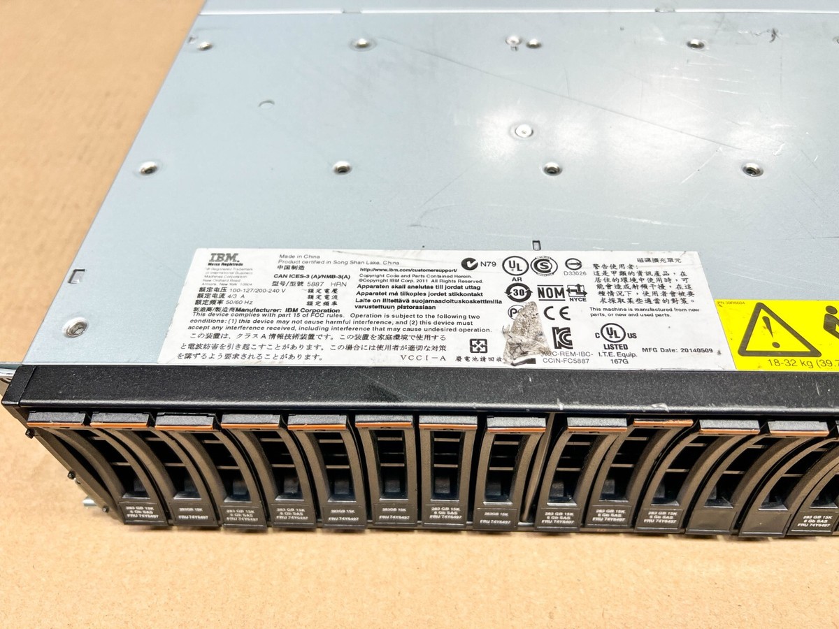 IBM FC 5887 Enclosure 98Y3807 00E6077 24x Empty Caddys 2x