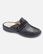 Stiledivita Ciabatta in vera pelle con strappo e plantare estraibile, Uomo - NER