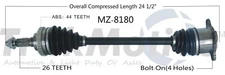 For Mazda Miata 94-95 Rear Driv Left or Pass Right CV Axle Shaft SurTrack MZ8180
