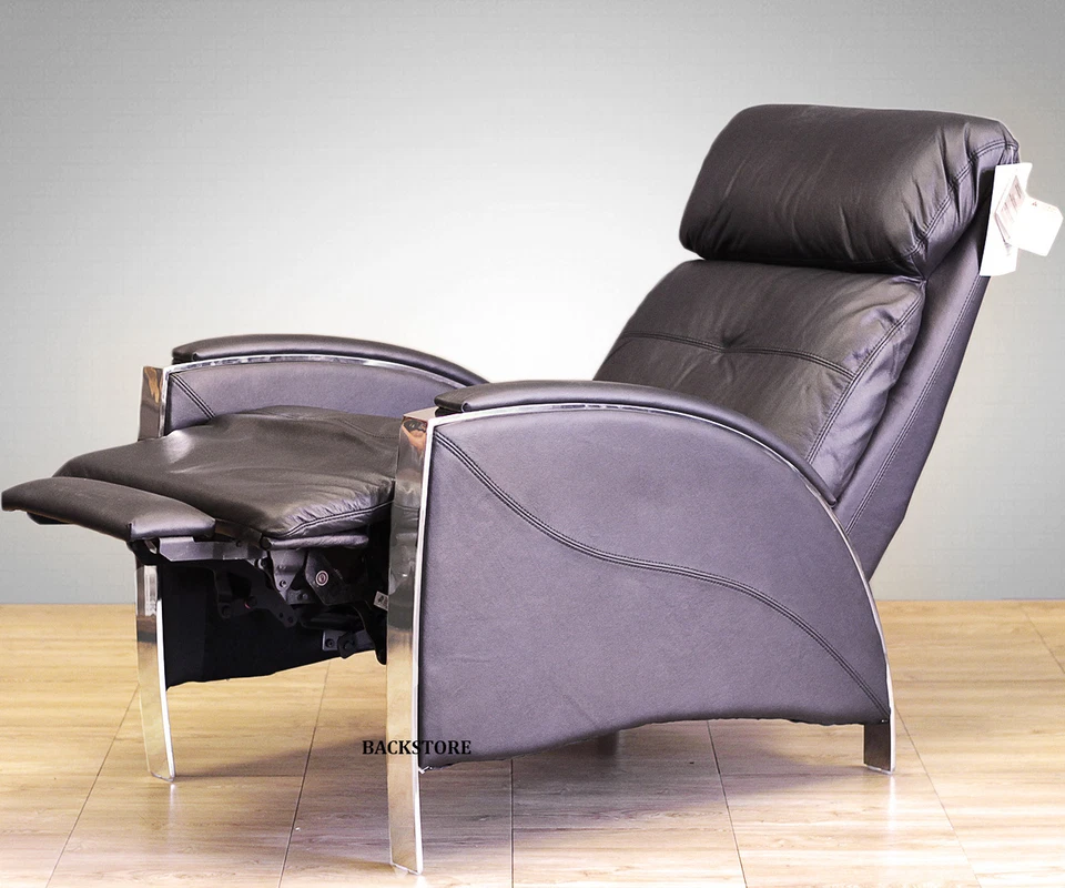 Tumbona reclinable de cuero genuino Barcalounger Horizon II - Rojo Stargo Foto 3 de 4