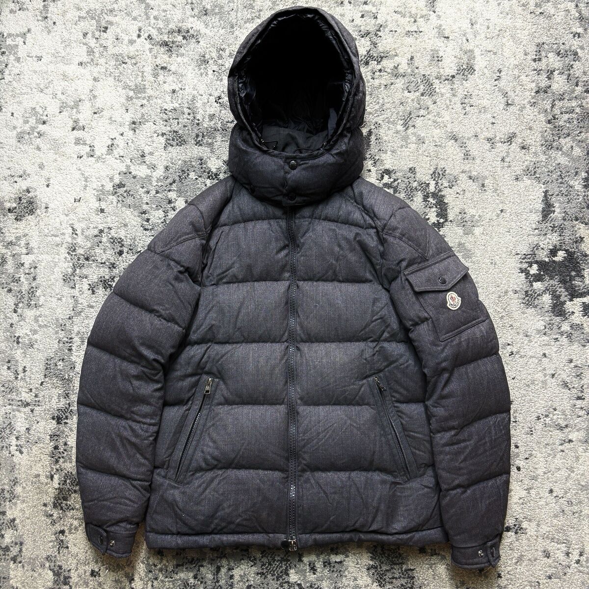 Moncler Montgenevre Gray Virgin Wool Down Puffer Jacket Coat Moncler Montgenevre Gray Virgin Wool Down Puffer Jacket Coat