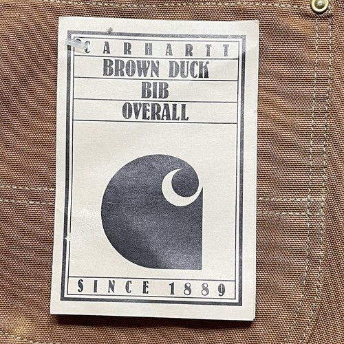 Carhartt x Wick Briarproof Bib Overall 42x32 VTG 80s Mens 6FB Brown Duck NOS USA - Picture 20 of 23