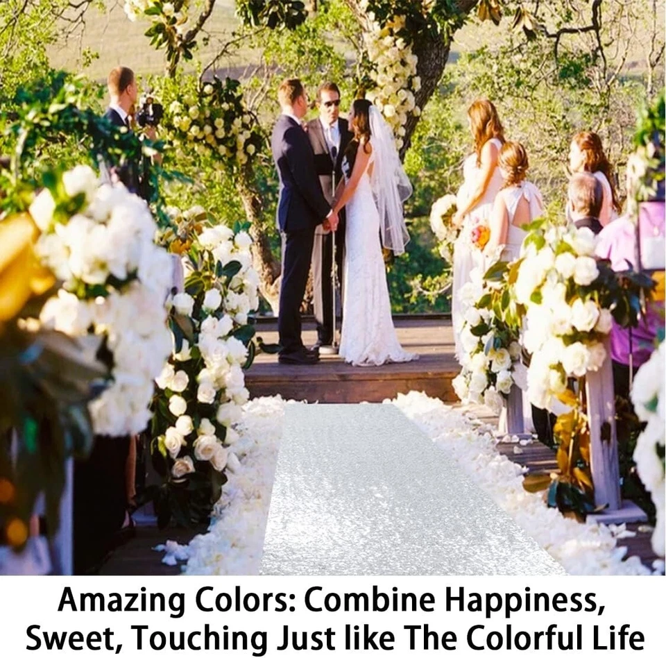 Camino De Pasillo Alfombra 2x15 Pasteles Tela Plata Para Fiesta Ceremonia Boda NUEVO. Foto 3 de 4