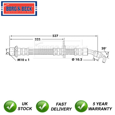Brake Hose Front Borg & Beck Fits Toyota Carina 1.6 1.8 2.0 D TD #2 9094702821