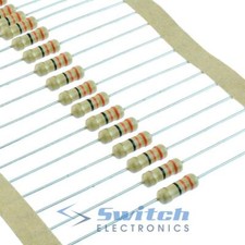 1 Ohm to 4.7M Ohm - 0.5W Carbon Film Resistor 5% Tolerance