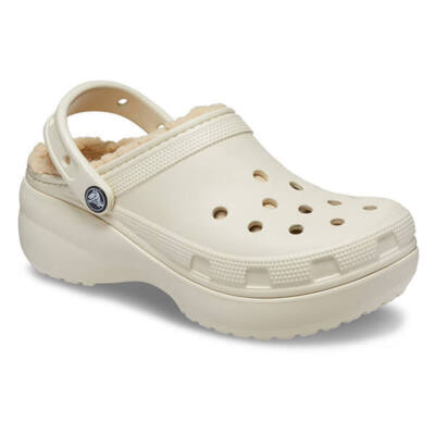 Crocs Classic Lined Plateau Clog Bone