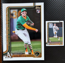 2025 Topps Super Box Oversized Jumbo Jacob Wilson A's RC + Base - dinged corners