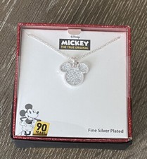 Disney Mickey Mouse 90 Years Silver Plated Necklace, Mickey the True Original