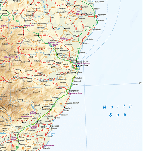 Physical Map of Scotland - Scottish Physical Wall Map, Poster of Scotland - Picture 3 of 6