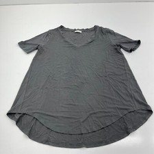 Zenana Gray V-Neck Basic Short Sleeve T-Shirt Women's Size Large
