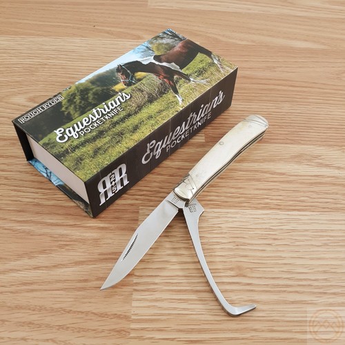 Rough Ryder Equestrian Pocket Knife Stainless Steel Blades Smooth Bone Handle eBay