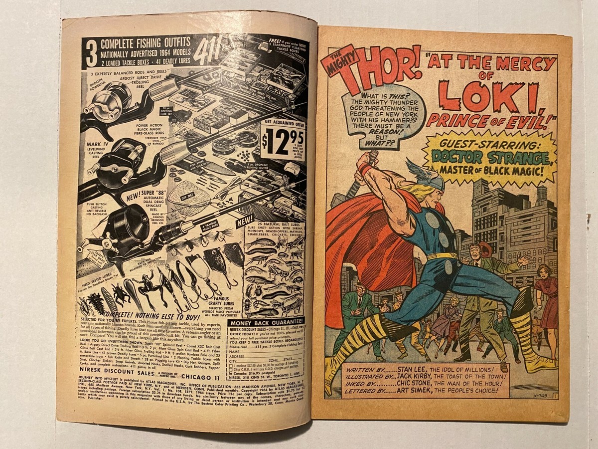 JOURNEY INTO MYSTERY #108 FN 6.0 THOR VS LOKI JACK KIRBY COVER AND