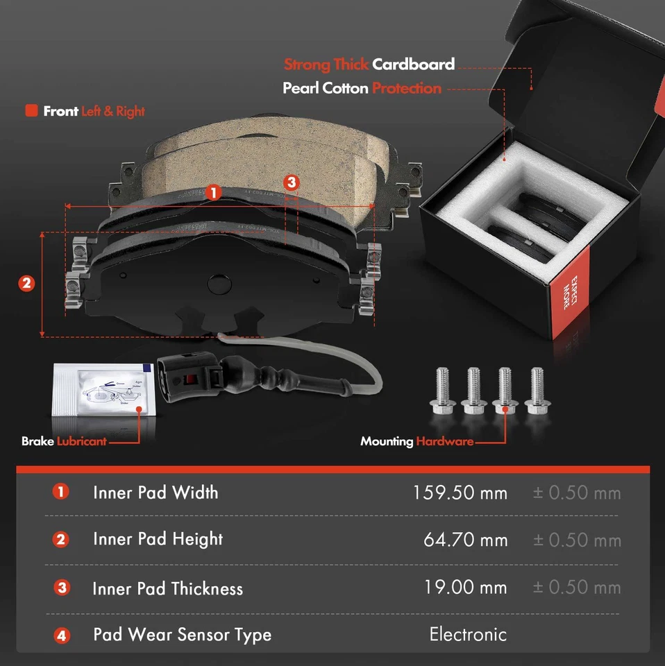 Rotores de freno y pastillas de freno perforados delanteros y traseros para Volkswagen Golf 2015 2017 GTI Foto 4 de 4