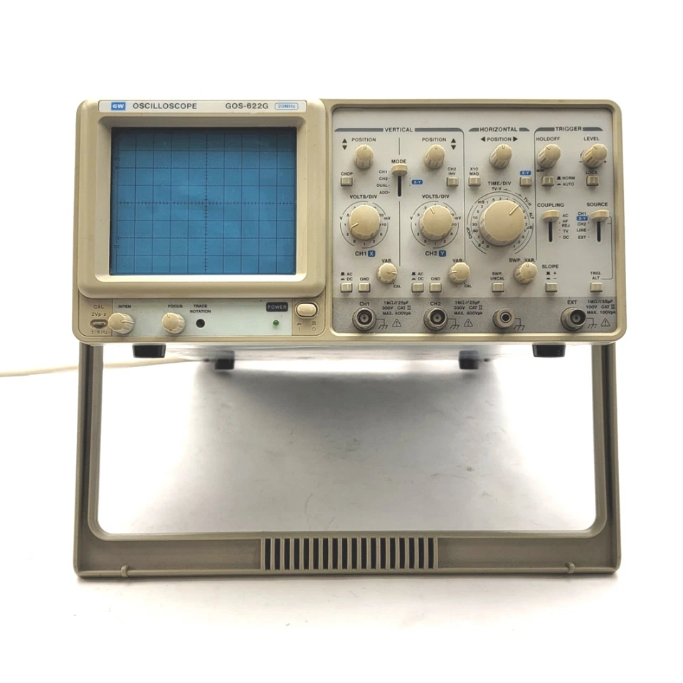 GW Instek GOS-622G Dual Channel Analog Oscilloscope 20MHz Bandwidth 115/230VAC - Image 3 of 4