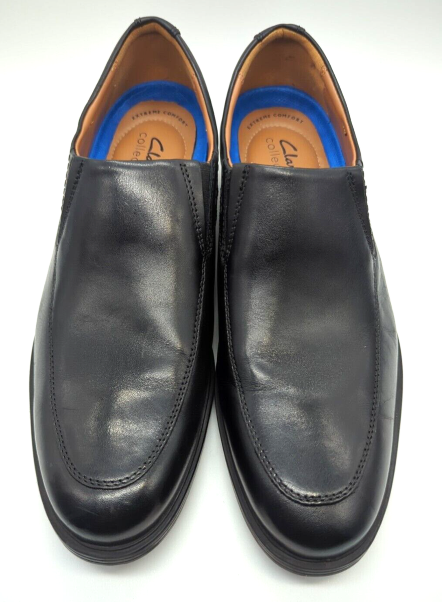 Clarks Collection Mens Black Leather Slip-On Loafer Shoe  display picture 2