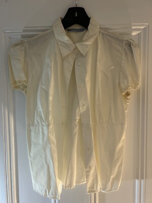 Zara Basic White Cotton Blouse Size XL