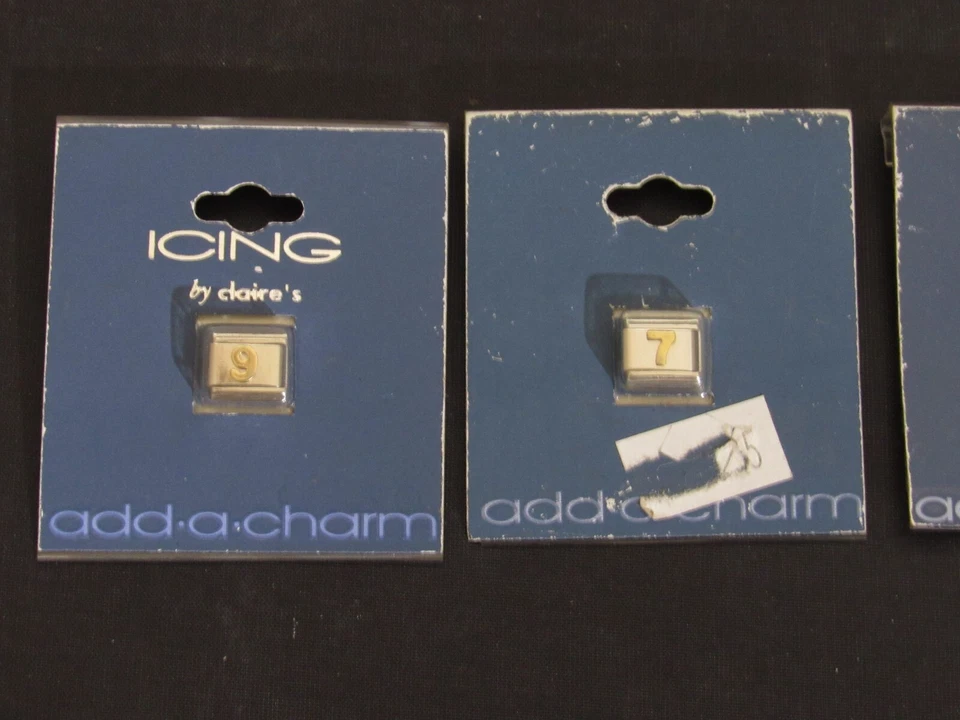 3 Each Icing Silver Tone Letter / Number Beads - X, 7, & 9 - NEW !!! - Image 2 of 3