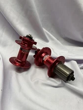 🔶 NOVATEC D041SB & D142TSBT Disc Hubs Pair Red Cycling Bike Hubs