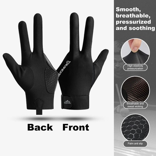 Snooker Billiard Glove Pool Left & Right Hand 3 Finger Billiard Glove For Unisex - Picture 10 of 40