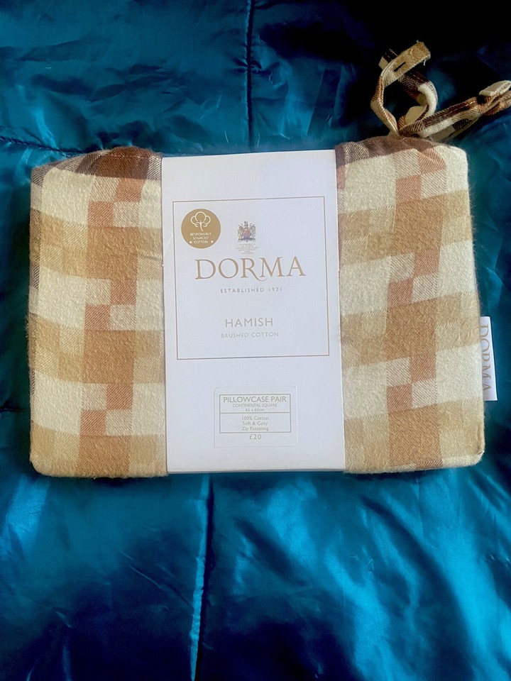 Dorma Hamish Brushed Cotton Continental Square Pillow Cases eBay