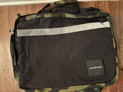 A Bathing Ape Cordura Bag Shoulder Bag Duffel Backpack Camo. Authentic