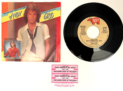 Andy Gibb ~ Don't Throw It All Away / One More:  (2) Jukebox Title Strips:  NM-