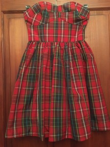 womens red tartan dress
