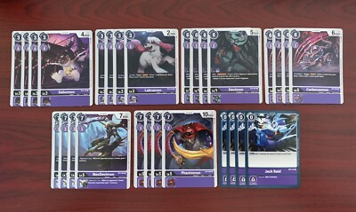 DIGIMON CARD GAME BT04 BT4 ENG GABUMON LABRAMON DEVIMON COMMON C PURPLE PLAYSET