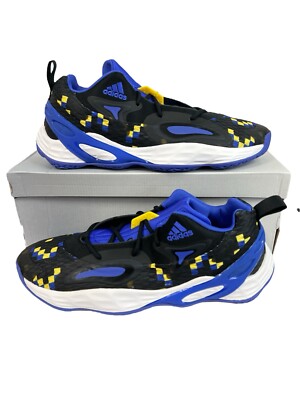 Adidas Exhibit A Black/Blue/Yellow/White Basketball Sneaker H69008 Mens Size 12