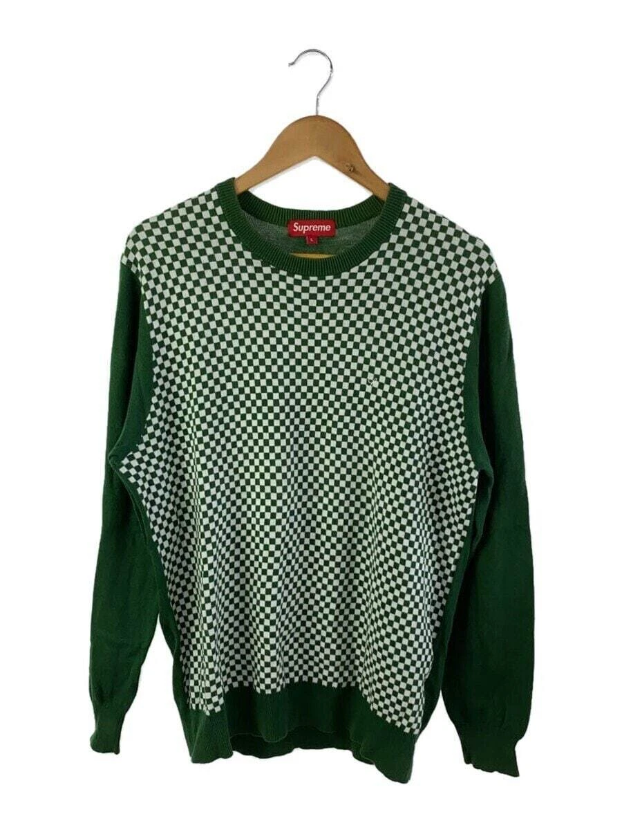 Pull Supreme à carreaux coton vert L occasion