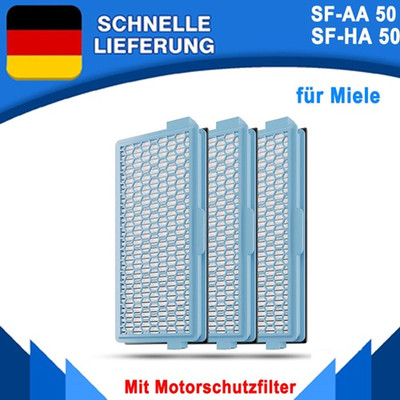 3Stk HEPA Aktivkohlefilter für Miele S5 S6 S7 S8 C2 C3 Staubsauger SF-HA 50