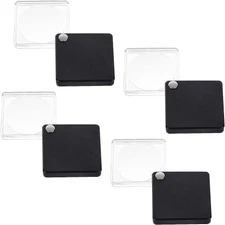 4pcs Folding Pocket Magnifiers 3X Magnifying Glass 2x2x0.4 inch Square Black
