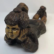 JARU By Robert Cole, 1971 Vintage Reclining Girl Ceramic Sculpture Marked