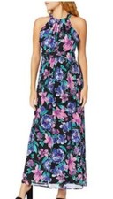 NWT Nine West Flamenco Halter Maxi Dress Floral Size 16