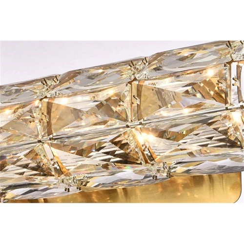 Elegant Lighting Valetta 12" Metal and Crystal LED Linear Wall Sconce in Gold - Picture 4 of 8