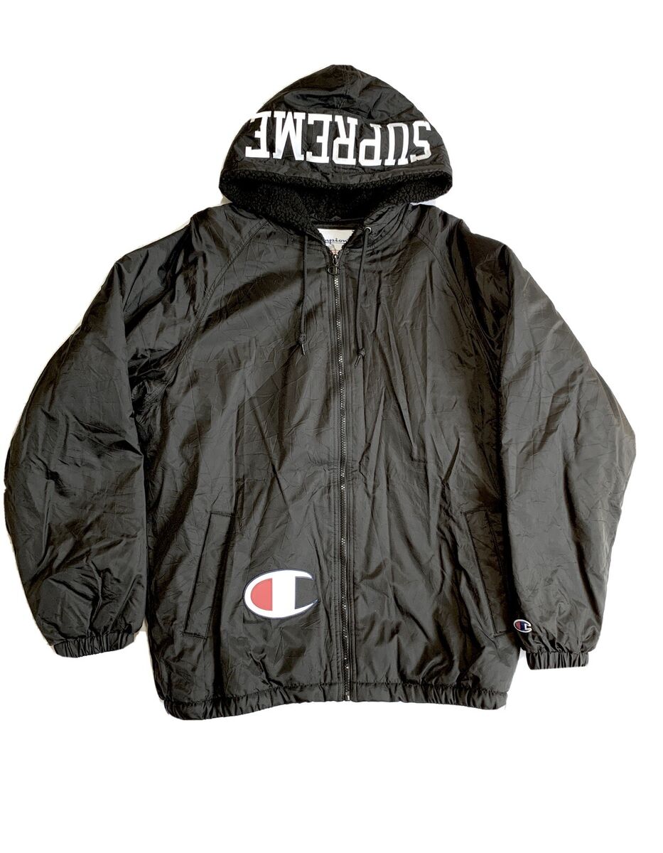 Supreme Champion Sherpa Lined Hooded Jacket Black | eBay Supreme Champion Sherpa Lined Hooded Jacket Black | eBay