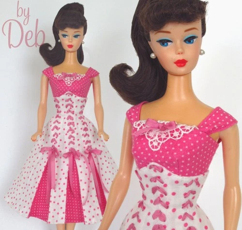 Pink Ribbons  Dress 4 Repro Vintage Silkstone Barbie Doll Clothes Fashions