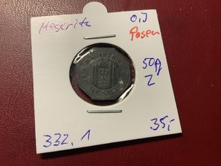 Posen Meseritz 50 Pfennig Notgeld o. Jahr Zink (259)