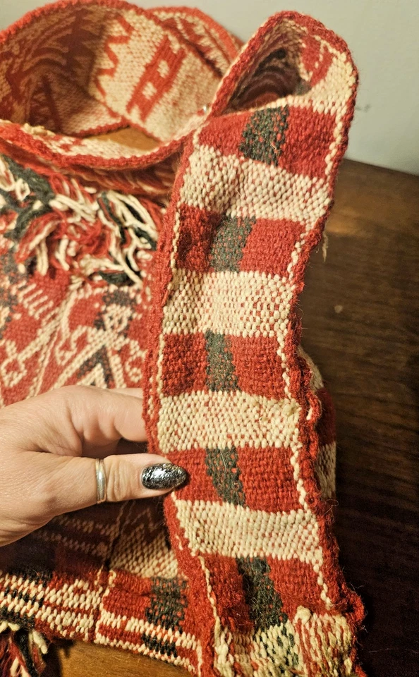 Bolso de lana tejido chamánico andino vintage Foto 4 de 4