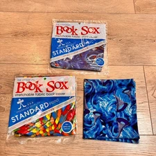 Lot of 3 Book Sox Stretchable Fabric Book Cover Standard Print Fits Up To 10x13
