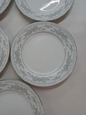 Set Of 8 Vintage Somerset By NL Excel Blue Floral 7" Bread/Dessert Plates