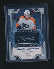 MORGAN FROST 2019-20 UPPER DECK BLACK DIAMOND SILVER ON BLACK RC AUTO 118/249