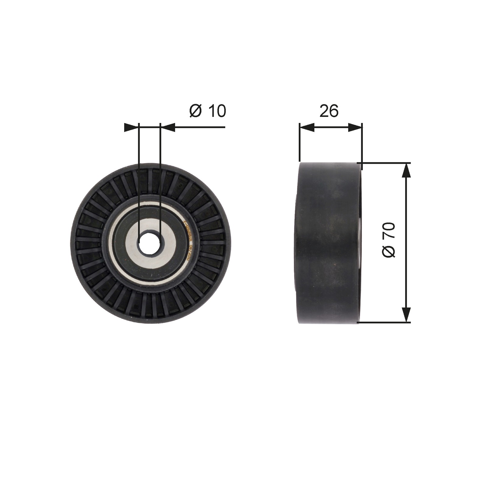 GATES-OE T36393 Deflection/Guide Pulley, V-ribbed belt for FORD,JAGUAR,LAND ROVE