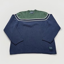 Vintage 90s Abercrombie  Fitch Striped Sweater Colorblock Large y2k Preppy