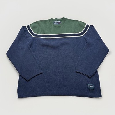 Vintage 90s Abercrombie & Fitch Striped Sweater Colorblock Large
