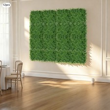 Artificial Hedge Grass Wall,12-Piece Greenery Backdrop Panels for Outdoor Indoor