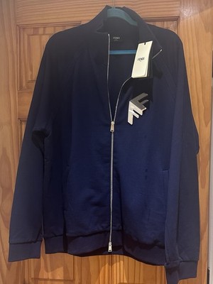 Authentic Fendi Men s Sweater Zip Up  Moonlight Knit Fabric Size XXL