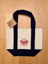Trader Joe&rsquo;s Mini Tote Bag Blue Canvas - Limited Edition, Original USA