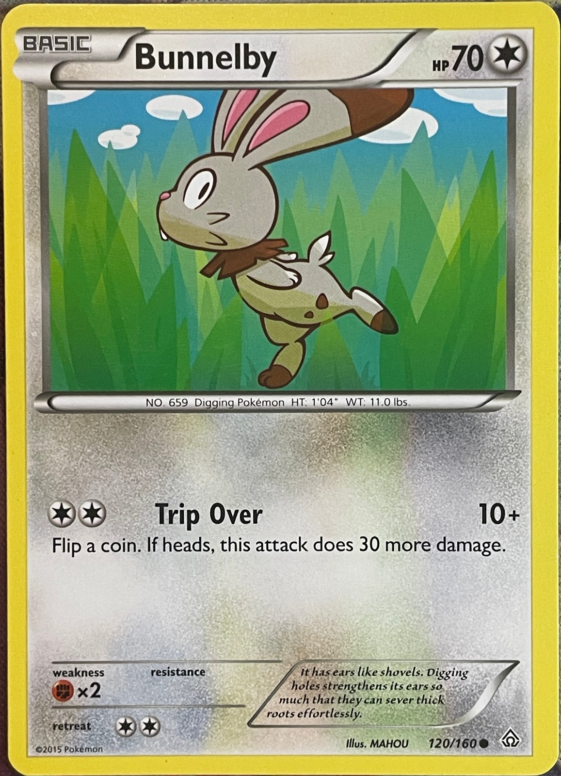 Bunnelby - 120/160 - XY Primal Clash Pokemon 2015