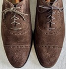 John Lobb Seymour Brown Suede Cap Toe Medallion Oxford Brogues UK 9 E US 10 D — photo 4